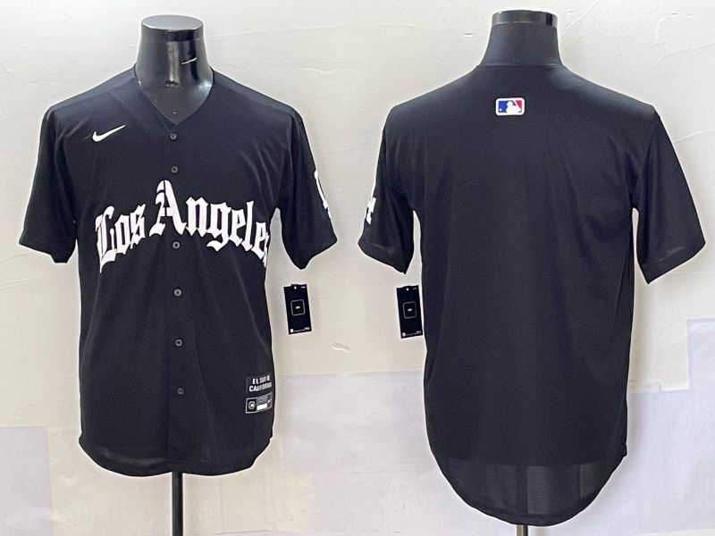 Men Los Angeles Dodgers Blank Black Five generations Joint Name 2025 Nike MLB Jersey style 41->los angeles dodgers->MLB Jersey